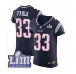 Men's Nike New England Patriots #33 Kevin Faulk Navy Blue Team Color Vapor Untouchable Elite Player Super Bowl LIII Bound NFL Jersey