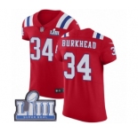 Men's Nike New England Patriots #34 Rex Burkhead Red Alternate Vapor Untouchable Elite Player Super Bowl LIII Bound NFL Jersey