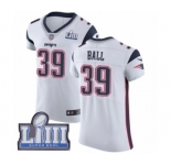 Men's Nike New England Patriots #39 Montee Ball White Vapor Untouchable Elite Player Super Bowl LIII Bound NFL Jersey