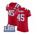 Men's Nike New England Patriots #45 Donald Trump Red Alternate Vapor Untouchable Elite Player Super Bowl LIII Bound NFL Jersey