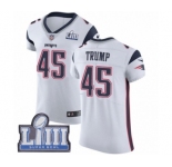 Men's Nike New England Patriots #45 Donald Trump White Vapor Untouchable Elite Player Super Bowl LIII Bound NFL Jersey
