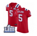 Men's Nike New England Patriots #5 Danny Etling Red Alternate Vapor Untouchable Elite Player Super Bowl LIII Bound NFL Jersey