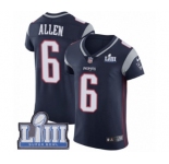 Men's Nike New England Patriots #6 Ryan Allen Navy Blue Team Color Vapor Untouchable Elite Player Super Bowl LIII Bound NFL Jersey