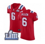 Men's Nike New England Patriots #6 Ryan Allen Red Alternate Vapor Untouchable Elite Player Super Bowl LIII Bound NFL Jersey