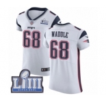 Men's Nike New England Patriots #68 LaAdrian Waddle White Vapor Untouchable Elite Player Super Bowl LIII Bound NFL Jersey