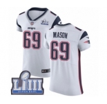 Men's Nike New England Patriots #69 Shaq Mason White Vapor Untouchable Elite Player Super Bowl LIII Bound NFL Jersey