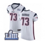 Men's Nike New England Patriots #73 John Hannah White Vapor Untouchable Elite Player Super Bowl LIII Bound NFL Jersey