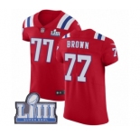 Men's Nike New England Patriots #77 Trent Brown Red Alternate Vapor Untouchable Elite Player Super Bowl LIII Bound NFL Jersey