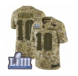 Men's Nike New England Patriots #10 Josh Gordon Limited Camo 2018 Salute to Service Super Bowl LIII Bound NFL Jersey