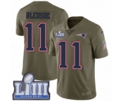 Men's Nike New England Patriots #11 Drew Bledsoe Limited Olive 2017 Salute to Service Super Bowl LIII Bound NFL Jersey