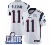 Men's Nike New England Patriots #11 Drew Bledsoe White Vapor Untouchable Limited Player Super Bowl LIII Bound NFL Jersey