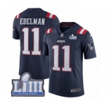 Men's Nike New England Patriots #11 Julian Edelman Limited Navy Blue Rush Vapor Untouchable Super Bowl LIII Bound NFL Jersey