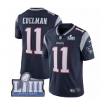 Men's Nike New England Patriots #11 Julian Edelman Navy Blue Team Color Vapor Untouchable Limited Player Super Bowl LIII Bound NFL Jersey