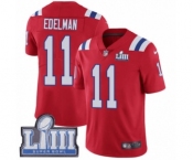 Men's Nike New England Patriots #11 Julian Edelman Red Alternate Vapor Untouchable Limited Player Super Bowl LIII Bound NFL Jersey