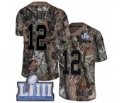 Men's Nike New England Patriots #12 Tom Brady Camo Rush Realtree Limited Super Bowl LIII Bound NFL Jersey