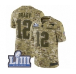 Men's Nike New England Patriots #12 Tom Brady Limited Camo 2018 Salute to Service Super Bowl LIII Bound NFL Jersey