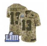 Men's Nike New England Patriots #13 Phillip Dorsett Limited Camo 2018 Salute to Service Super Bowl LIII Bound NFL Jersey