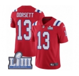 Men's Nike New England Patriots #13 Phillip Dorsett Red Alternate Vapor Untouchable Limited Player Super Bowl LIII Bound NFL Jersey