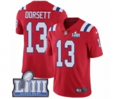 Men's Nike New England Patriots #13 Phillip Dorsett Red Alternate Vapor Untouchable Limited Player Super Bowl LIII Bound NFL Jersey