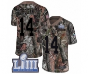 Men's Nike New England Patriots #14 Steve Grogan Camo Rush Realtree Limited Super Bowl LIII Bound NFL Jersey