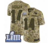 Men's Nike New England Patriots #14 Steve Grogan Limited Camo 2018 Salute to Service Super Bowl LIII Bound NFL Jersey