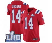 Men's Nike New England Patriots #14 Steve Grogan Red Alternate Vapor Untouchable Limited Player Super Bowl LIII Bound NFL Jersey