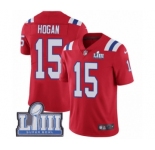 Men's Nike New England Patriots #15 Chris Hogan Red Alternate Vapor Untouchable Limited Player Super Bowl LIII Bound NFL Jersey