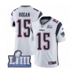 Men's Nike New England Patriots #15 Chris Hogan White Vapor Untouchable Limited Player Super Bowl LIII Bound NFL Jersey