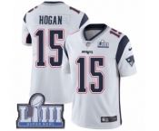 Men's Nike New England Patriots #15 Chris Hogan White Vapor Untouchable Limited Player Super Bowl LIII Bound NFL Jersey