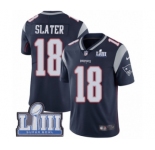 Men's Nike New England Patriots #18 Matthew Slater Navy Blue Team Color Vapor Untouchable Limited Player Super Bowl LIII Bound NFL Jersey