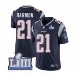 Men's Nike New England Patriots #21 Duron Harmon Navy Blue Team Color Vapor Untouchable Limited Player Super Bowl LIII Bound NFL Jersey
