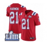 Men's Nike New England Patriots #21 Duron Harmon Red Alternate Vapor Untouchable Limited Player Super Bowl LIII Bound NFL Jersey