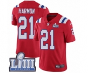 Men's Nike New England Patriots #21 Duron Harmon Red Alternate Vapor Untouchable Limited Player Super Bowl LIII Bound NFL Jersey