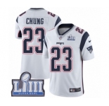 Men's Nike New England Patriots #23 Patrick Chung White Vapor Untouchable Limited Player Super Bowl LIII Bound NFL Jersey