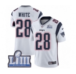 Men's Nike New England Patriots #28 James White Vapor Untouchable Limited Player Super Bowl LIII Bound NFL Jersey