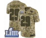 Men's Nike New England Patriots #29 Duke Dawson Limited Camo 2018 Salute to Service Super Bowl LIII Bound NFL Jersey
