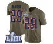 Men's Nike New England Patriots #29 Duke Dawson Limited Olive 2017 Salute to Service Super Bowl LIII Bound NFL Jersey