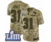 Men's Nike New England Patriots #31 Jonathan Jones Limited Camo 2018 Salute to Service Super Bowl LIII Bound NFL Jersey