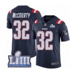 Men's Nike New England Patriots #32 Devin McCourty Limited Navy Blue Rush Vapor Untouchable Super Bowl LIII Bound NFL Jersey