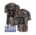 Men's Nike New England Patriots #33 Jeremy Hill Camo Rush Realtree Limited Super Bowl LIII Bound NFL Jersey