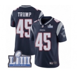 Men's Nike New England Patriots #45 Donald Trump Navy Blue Team Color Vapor Untouchable Limited Player Super Bowl LIII Bound NFL Jersey