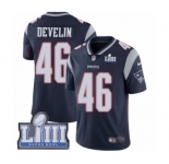 Men's Nike New England Patriots #46 James Develin Navy Blue Team Color Vapor Untouchable Limited Player Super Bowl LIII Bound NFL Jersey