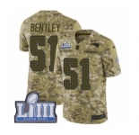 Men's Nike New England Patriots #51 Ja'Whaun Bentley Limited Camo 2018 Salute to Service Super Bowl LIII Bound NFL Jersey