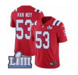 Men's Nike New England Patriots #53 Kyle Van Noy Red Alternate Vapor Untouchable Limited Player Super Bowl LIII Bound NFL Jersey