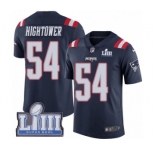 Men's Nike New England Patriots #54 Dont'a Hightower Limited Navy Blue Rush Vapor Untouchable Super Bowl LIII Bound NFL Jersey