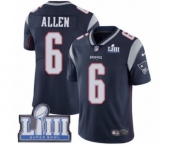 Men's Nike New England Patriots #6 Ryan Allen Navy Blue Team Color Vapor Untouchable Limited Player Super Bowl LIII Bound NFL Jersey