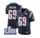 Men's Nike New England Patriots #69 Shaq Mason Navy Blue Team Color Vapor Untouchable Limited Player Super Bowl LIII Bound NFL Jersey