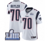 Men's Nike New England Patriots #70 Adam Butler White Vapor Untouchable Limited Player Super Bowl LIII Bound NFL Jersey