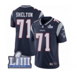Men's Nike New England Patriots #71 Danny Shelton Navy Blue Team Color Vapor Untouchable Limited Player Super Bowl LIII Bound NFL Jersey