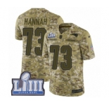 Men's Nike New England Patriots #73 John Hannah Limited Camo 2018 Salute to Service Super Bowl LIII Bound NFL Jersey